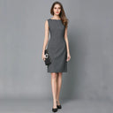 Graceful Shift Dress with Chic 3D Zipper Elegant Professional