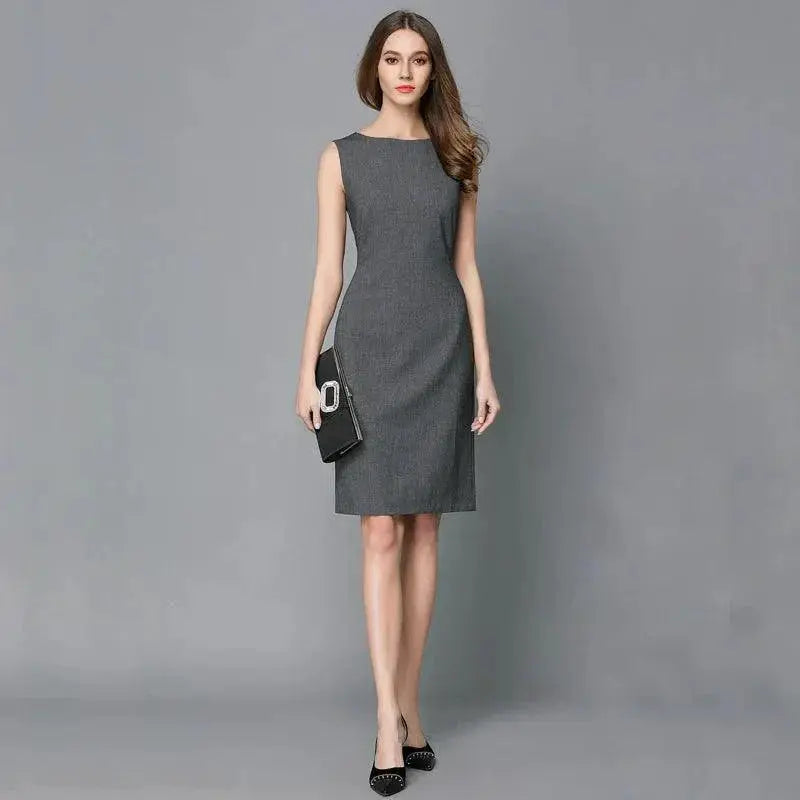 Graceful Shift Dress With Chic 3D Zipper Professional