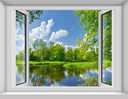 Living Room Window Illusion Wallpaper