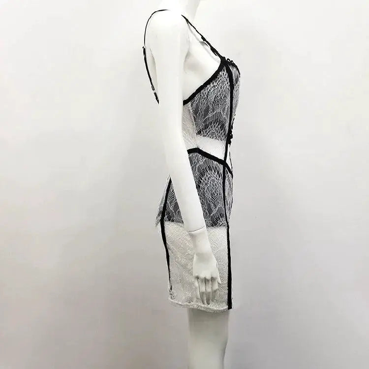 Sultry Hollow Halter Neck Dress For Nightclub Chic Versatile