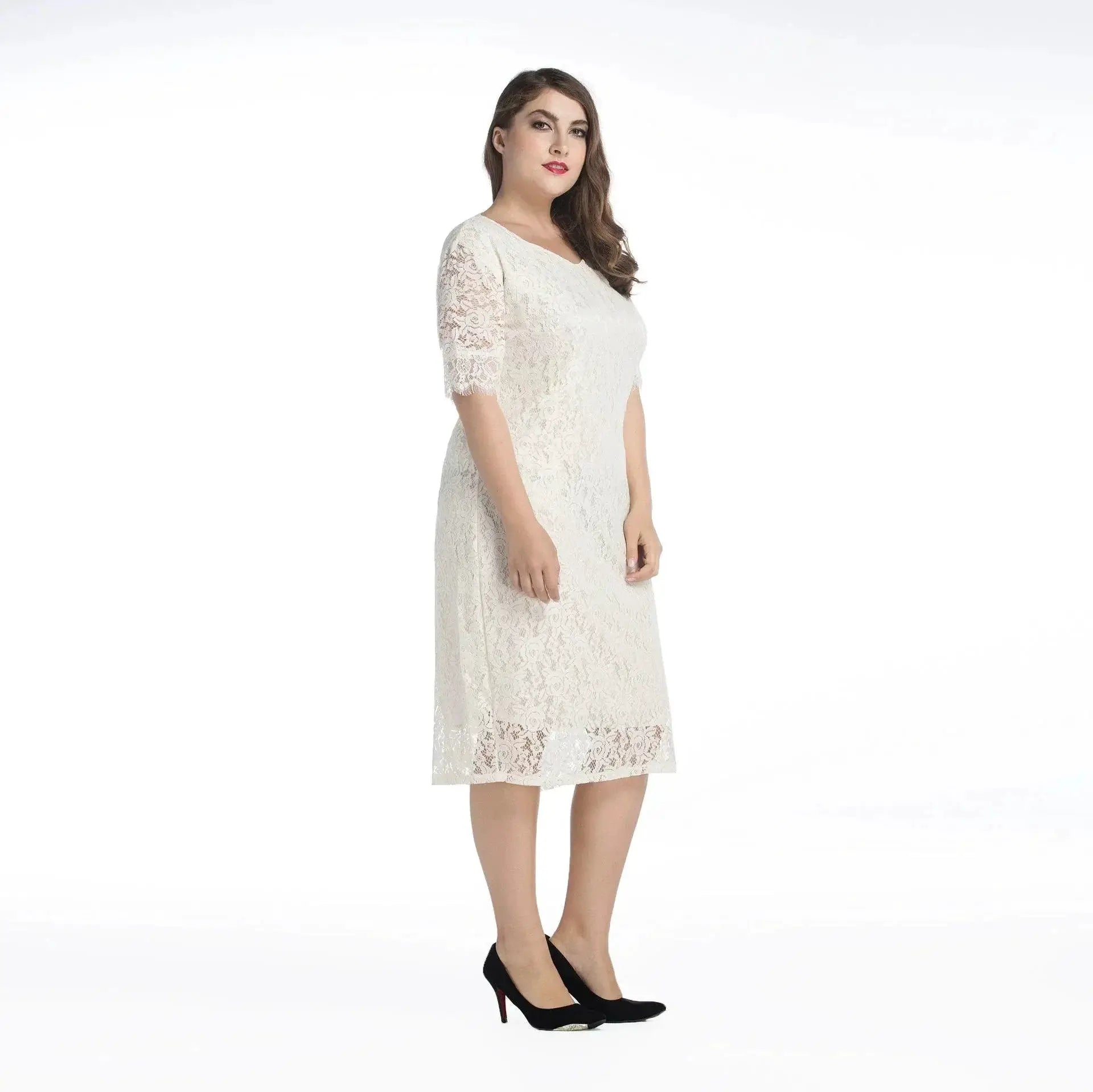 Lace Party Dress For Plus Size Women Elegant Eveningwear