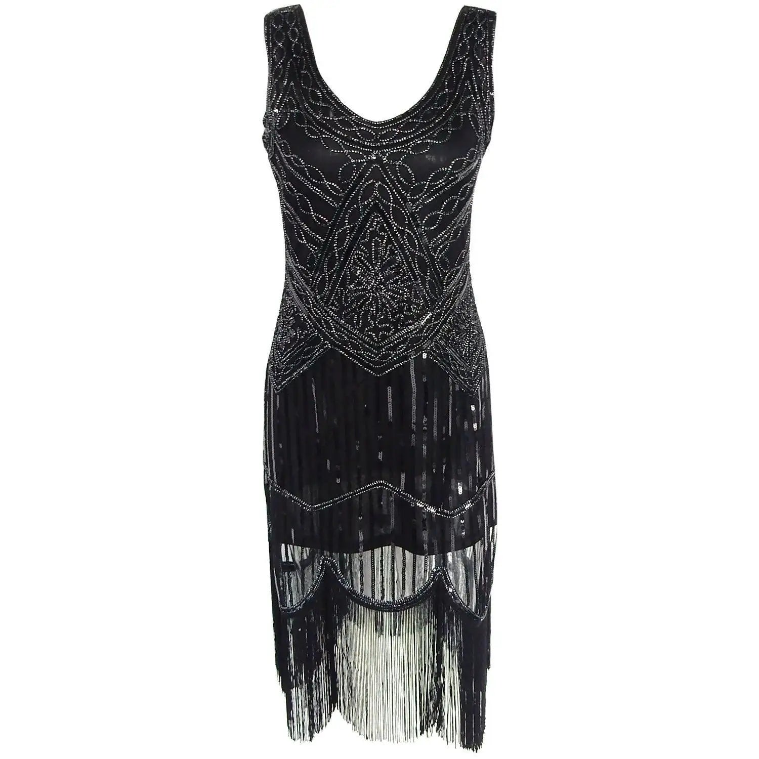 Shimmering Sequin Tassel Dress Glamorous Evening Wear