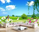 Living Room Window Illusion Wallpaper