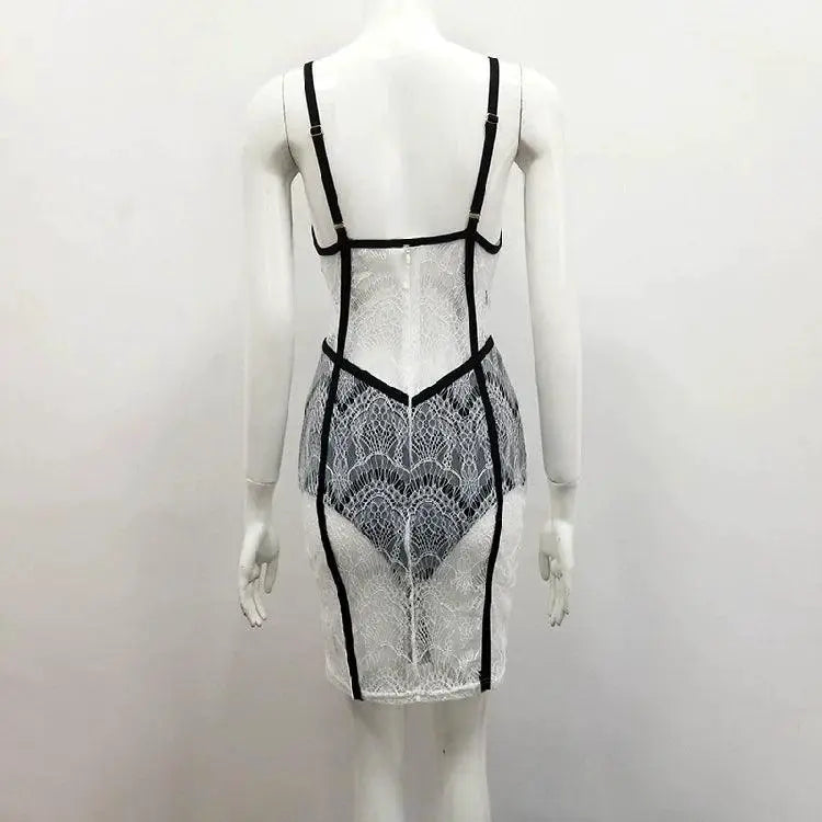 Sultry Hollow Halter Neck Dress For Nightclub Chic Versatile
