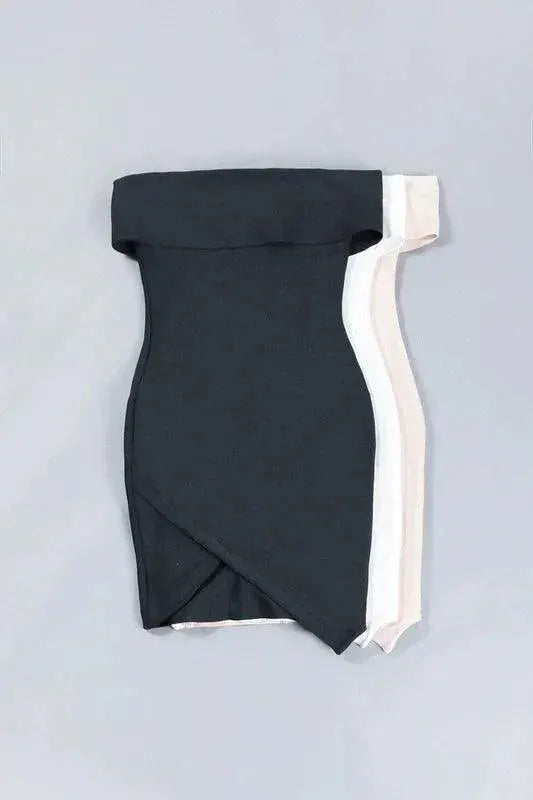 Spring White Bandage Dress With Side Slit Party Outfit