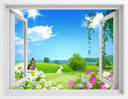 Living Room Window Illusion Wallpaper