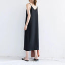 Slimming V-Neck Midi Dress Chic Comfort Stylish Fit