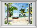 Living Room Window Illusion Wallpaper