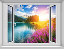 Living Room Window Illusion Wallpaper