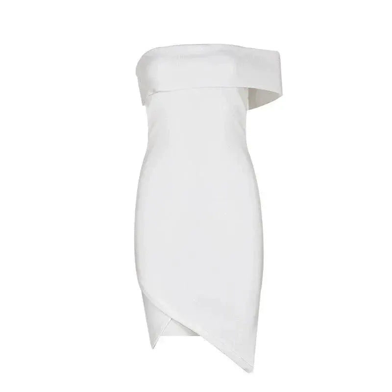 Spring White Bandage Dress With Side Slit Party Outfit