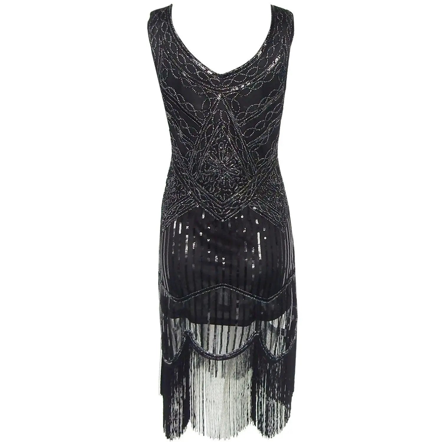 Shimmering Sequin Tassel Dress Glamorous Evening Wear