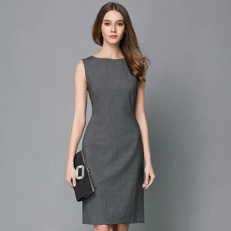 Graceful Shift Dress With Chic 3D Zipper Professional
