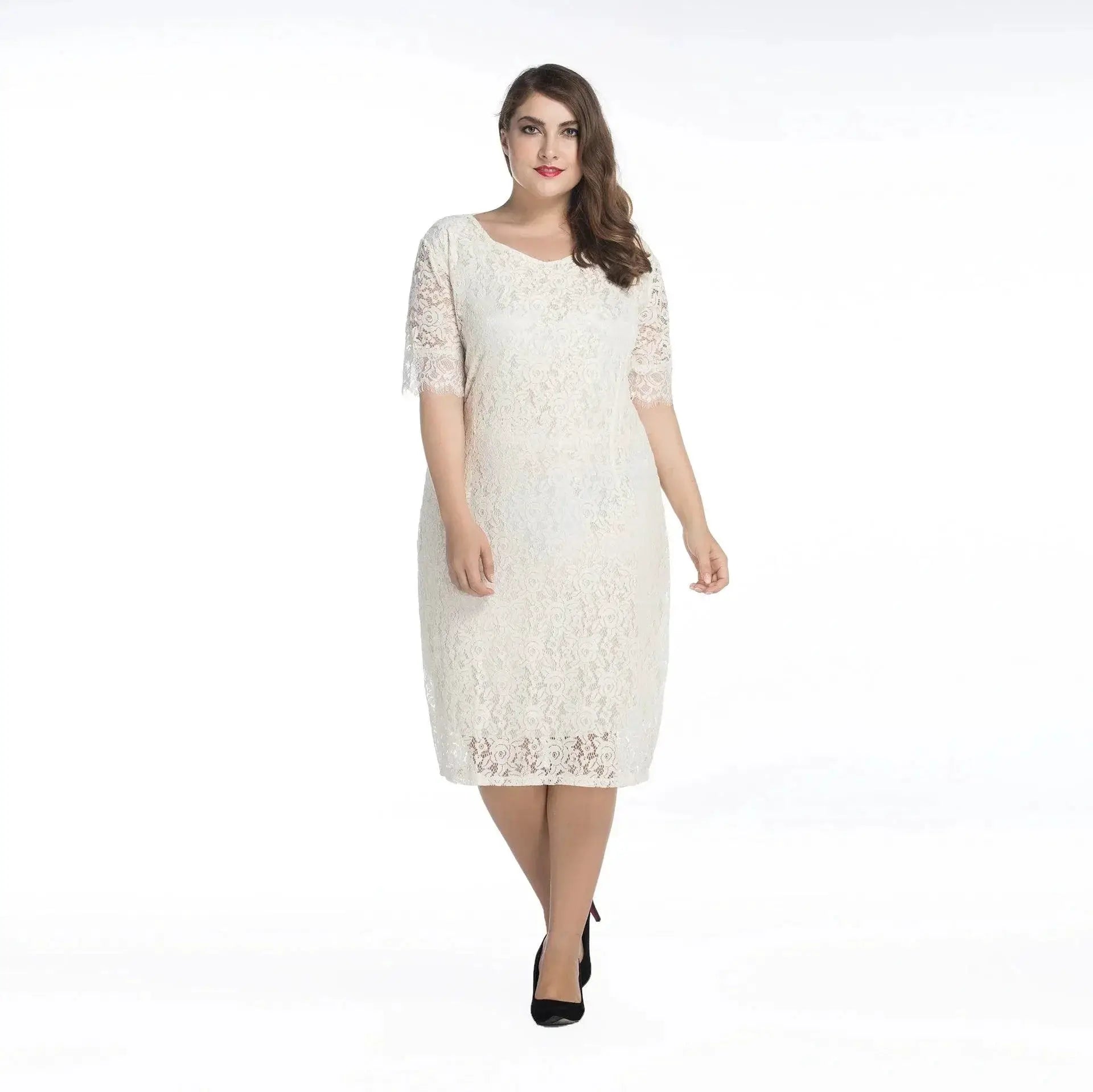 Lace Party Dress For Plus Size Women Elegant Eveningwear