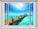 Living Room Window Illusion Wallpaper