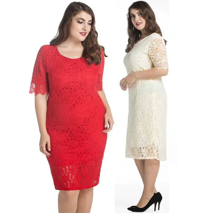 Lace Party Dress For Plus Size Women Elegant Eveningwear