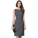 Graceful Shift Dress with Chic 3D Zipper Elegant Professional
