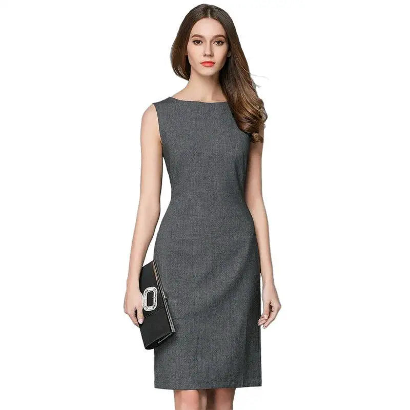Graceful Shift Dress With Chic 3D Zipper Professional