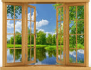 Living Room Window Illusion Wallpaper