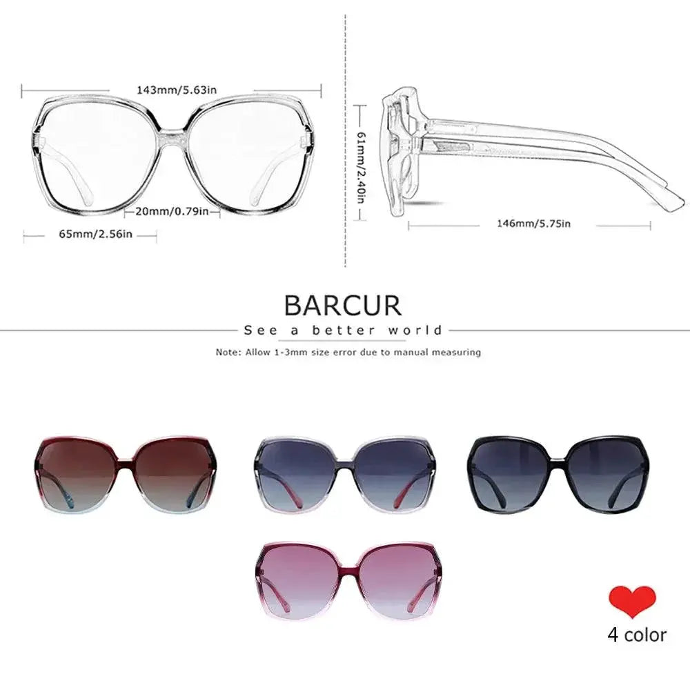 Oversized Polarized TR90 Sunglasses for Women UV Protection