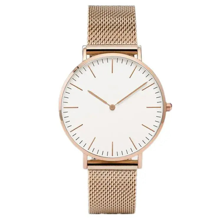 Rose Gold Quartz Steel Watch Luxury Timepiece for Ladies