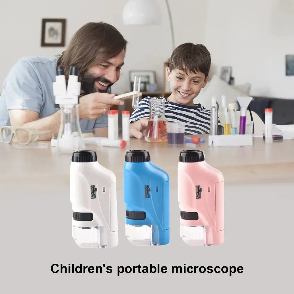 Mini Pocket Microscope Kit 60-120x LED Light For Kids - OurLum.com