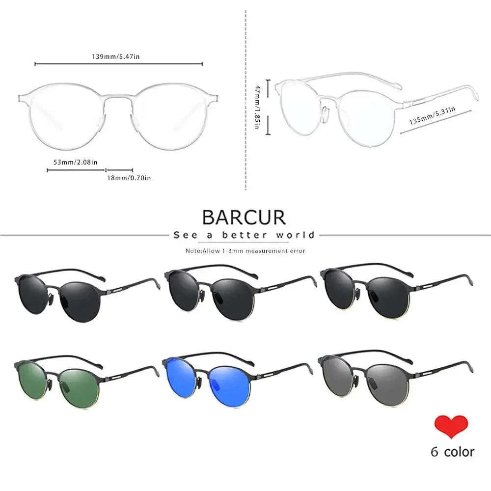 Stylish Polarized Round Sunglasses for Women TR90 Temples