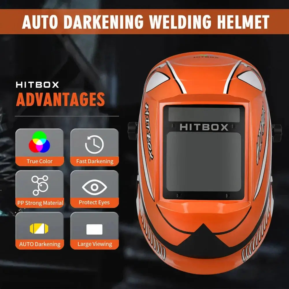 Hitbox Auto Darkening Welding Helmet With Viewing Screen