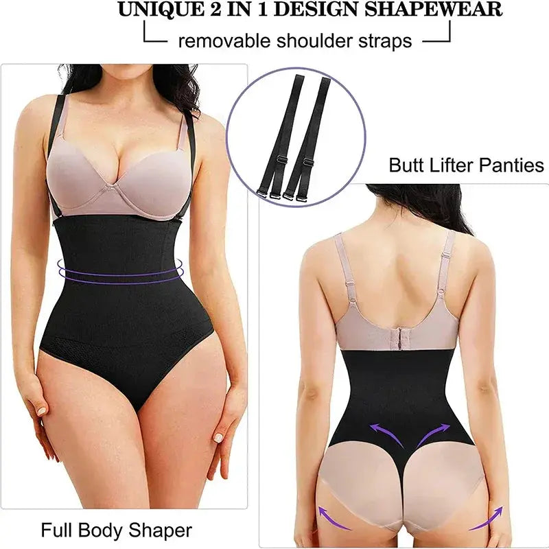 High Waist Thong Bodysuit Shapewear for Tummy Control