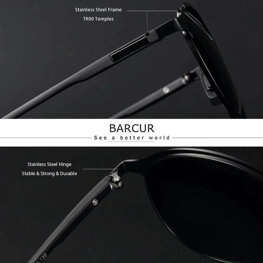 Stylish Polarized Round Sunglasses for Women TR90 Temples