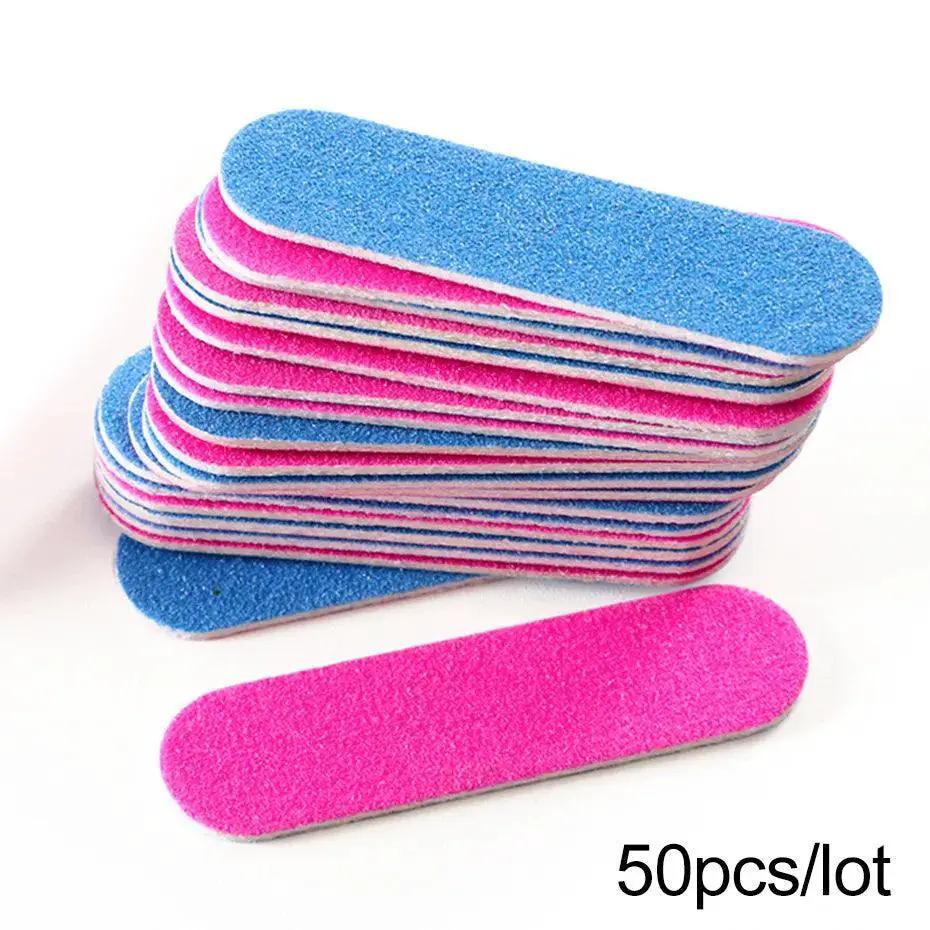 Professional Double Sided Nail File Set In Pink Blue Colors