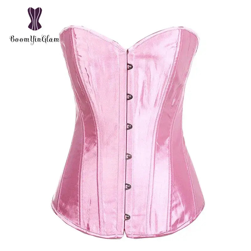 Satin Overbust Corset Shaper With G String Slimming Wear