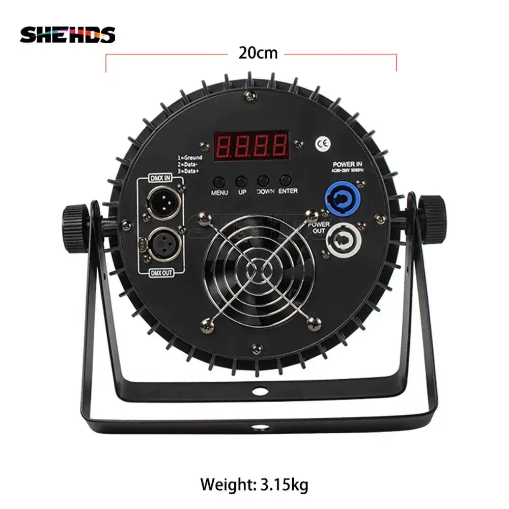 Shehds 4pcs Aluminum Alloy LED Flat Par DMX512 Stage Lights