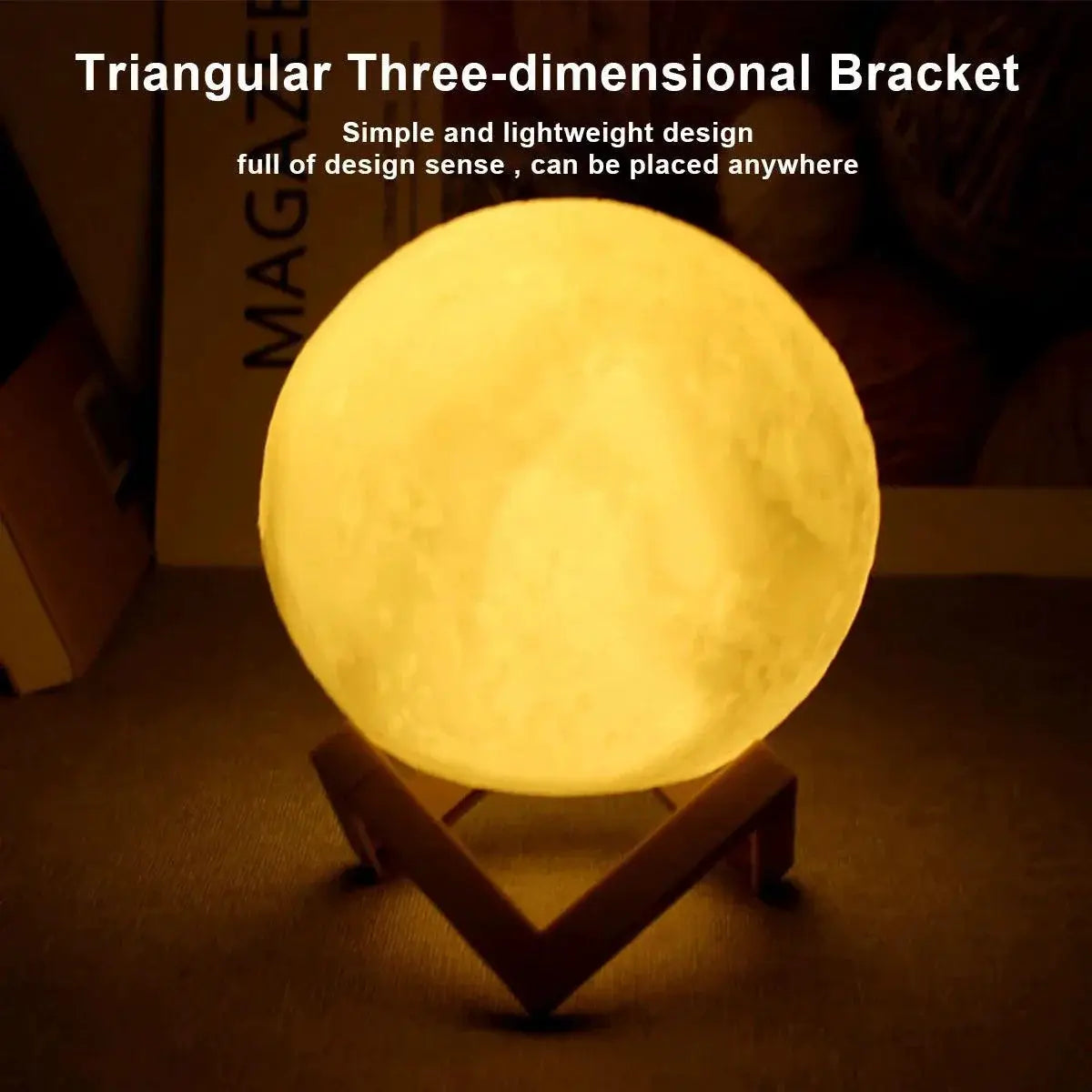 Led Moon Lamp 8cm Battery Powered Night Light For Kids Decor