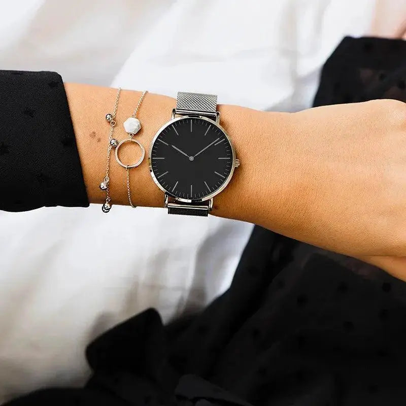 Rose Gold Quartz Steel Watch Luxury Timepiece for Ladies