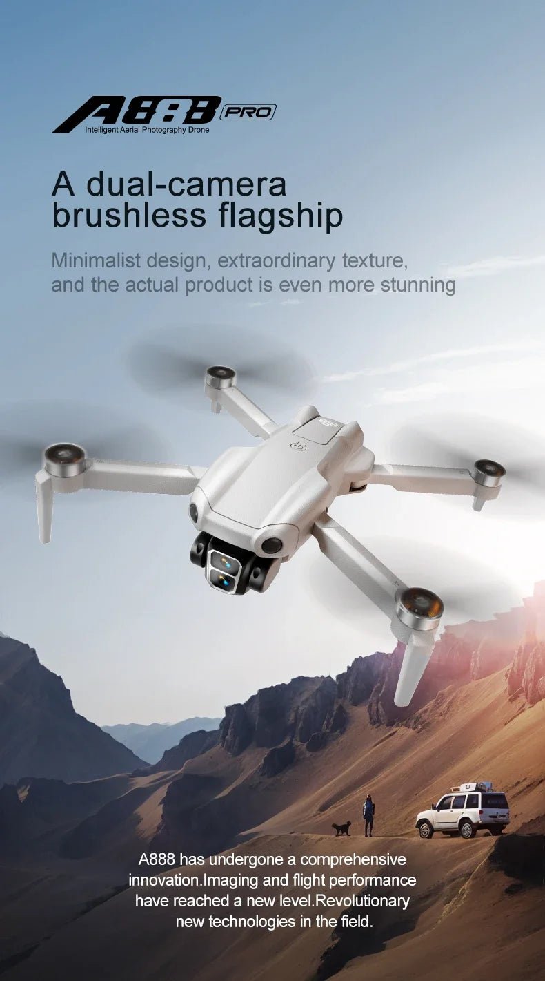 A888 Pro Drone 4K Dual Camera Quadcopter With Optical Flow Localization