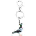 Acrylic Carrier Pigeon Keychains Trendy Bird Bag Charms