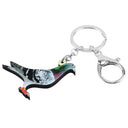 Acrylic Carrier Pigeon Keychains Trendy Bird Bag Charms