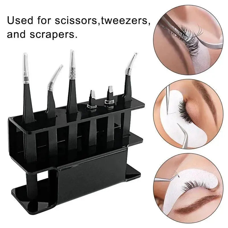 Acrylic Eyelash Tweezers Stand Professional Tool Organizer