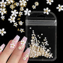 Acrylic Flower Nail Art Set Sparkling Rhinestones Gems Kit