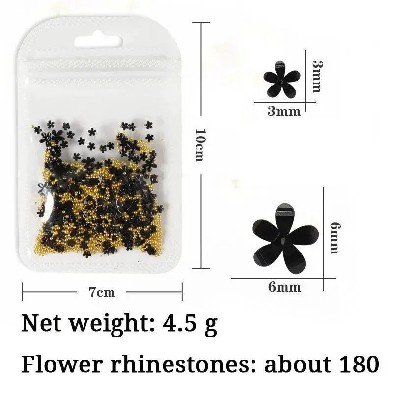 Acrylic Flower Nail Art Set Sparkling Rhinestones Gems Kit
