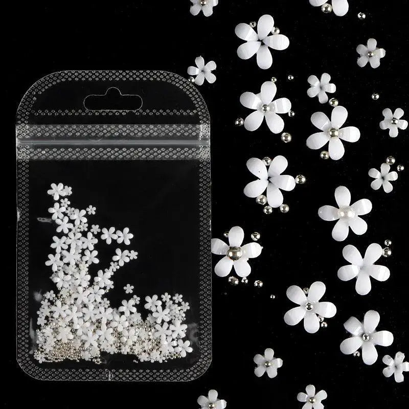Acrylic Flower Nail Art Set Sparkling Rhinestones Gems Kit