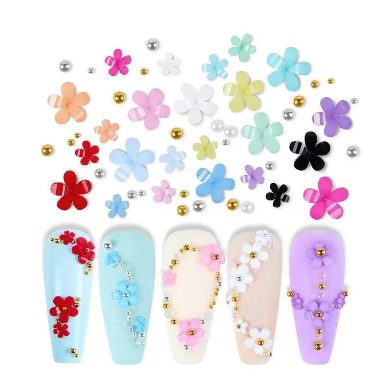 Acrylic Flower Nail Art Set Sparkling Rhinestones Gems Kit