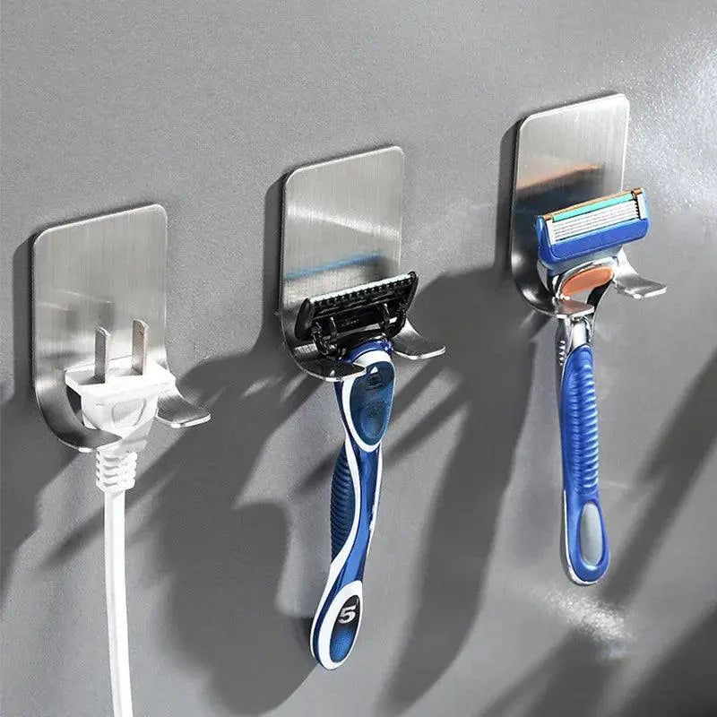 Adhesive Razor Hook Versatile Waterproof Bathroom Storage