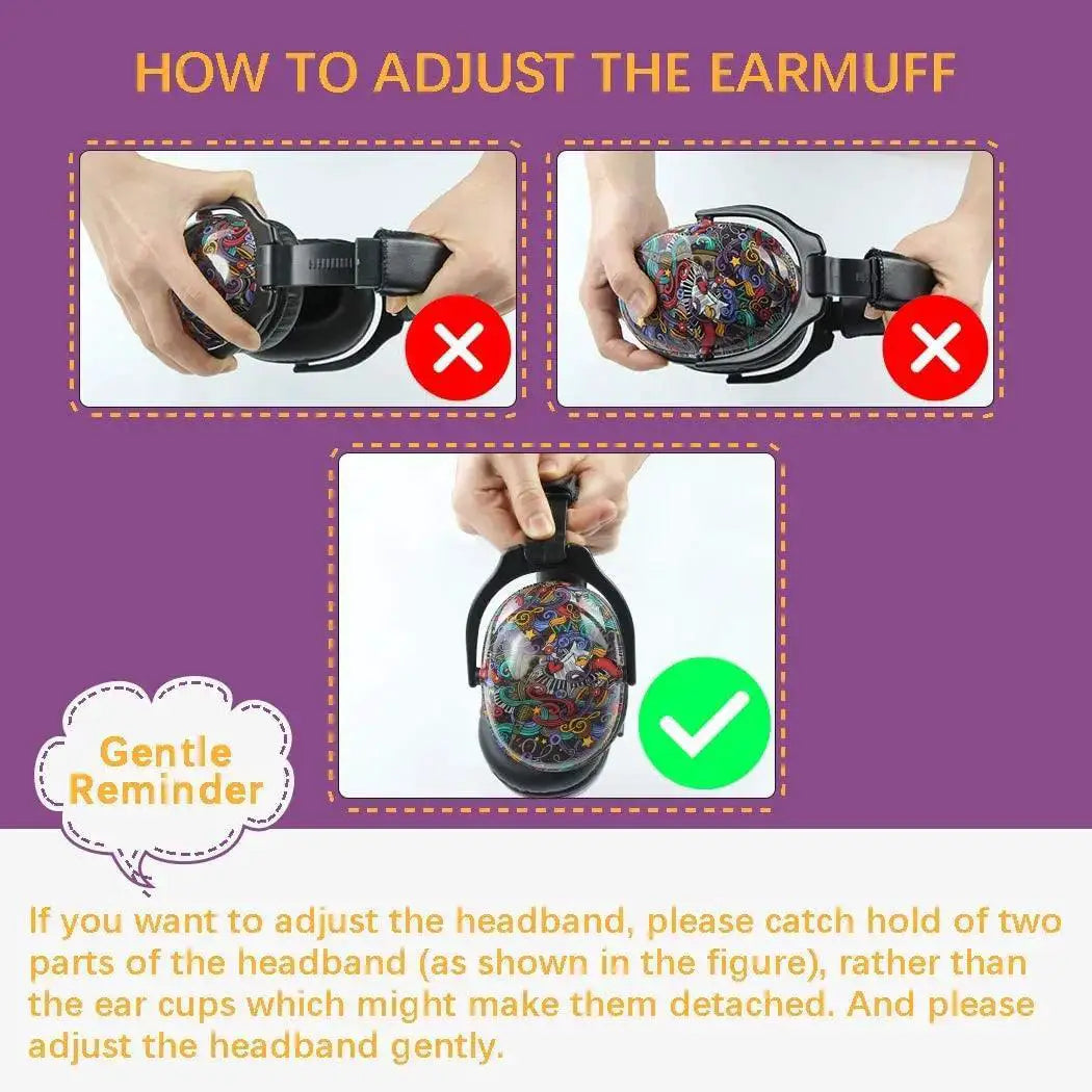 Adjustable Cartoon Ear Muffs for Kids Hearing Protection