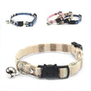 Adjustable Cat Collar with Bell Cotton Security Snap