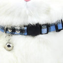 Adjustable Cat Collar with Bell Cotton Security Snap