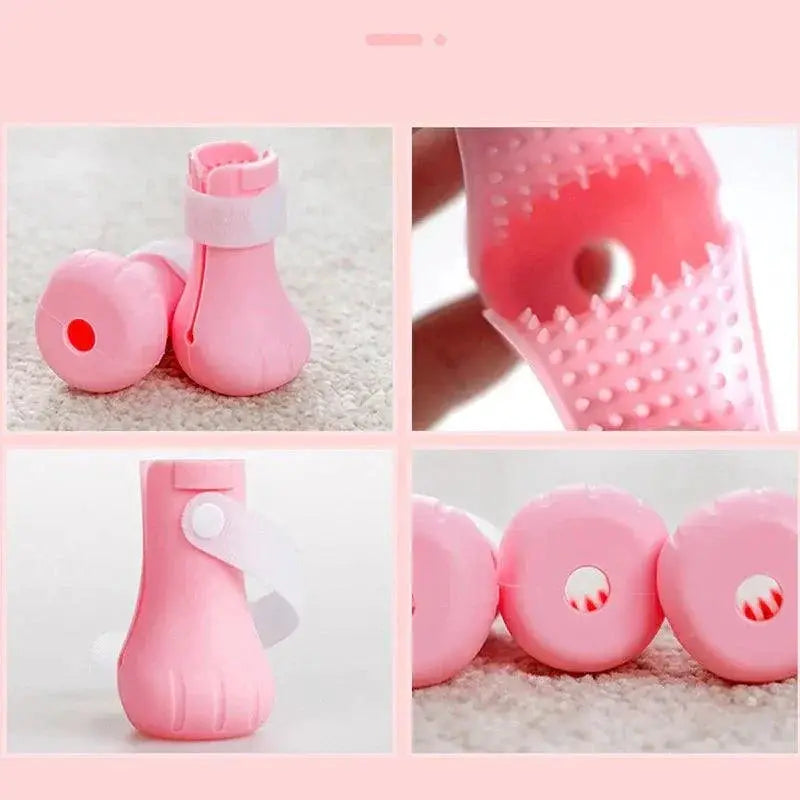 Adjustable Cat Silicone Paw Shoes for Anti Scratch Grooming