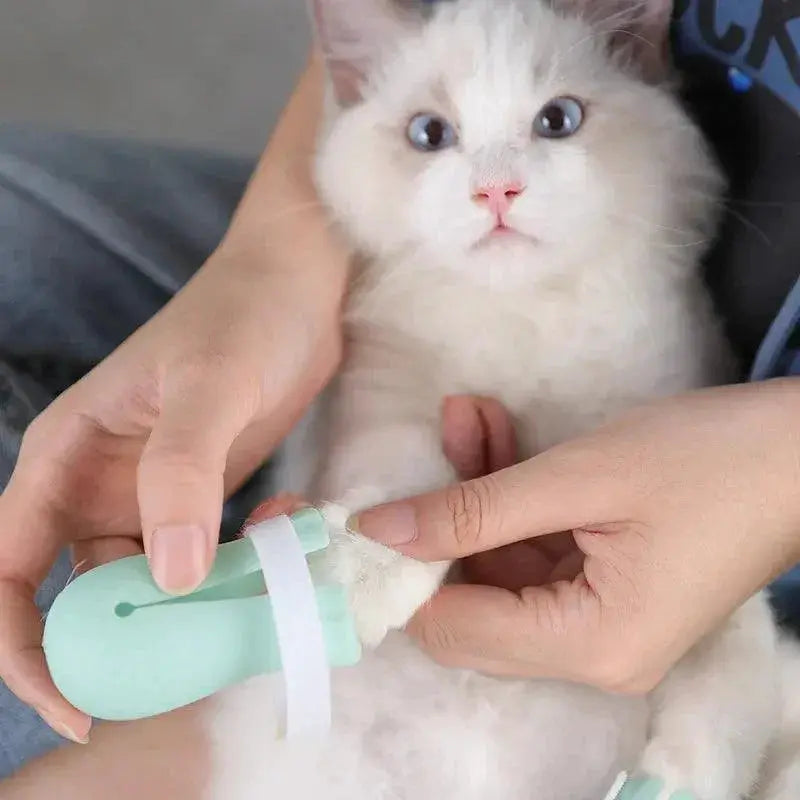 Adjustable Cat Silicone Paw Shoes for Anti Scratch Grooming