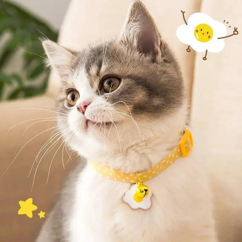 Adjustable Kitten Collar With Bell Cute Cat Accessories