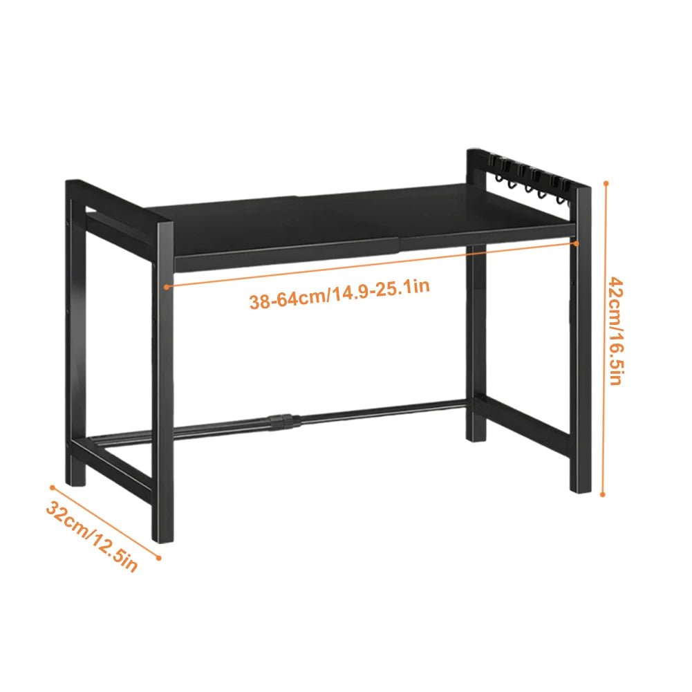 Adjustable Microwave Oven Rack With Cutting Board Stand For Kitchen Storage Plus